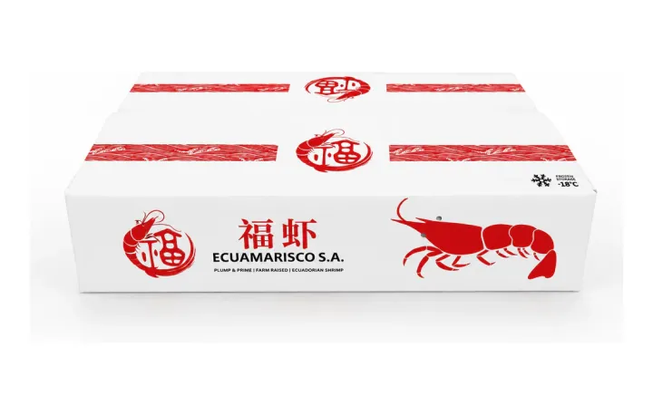 Ecuamarisco S.A. — Identidad blanca y roja para presentaciones de exportación.